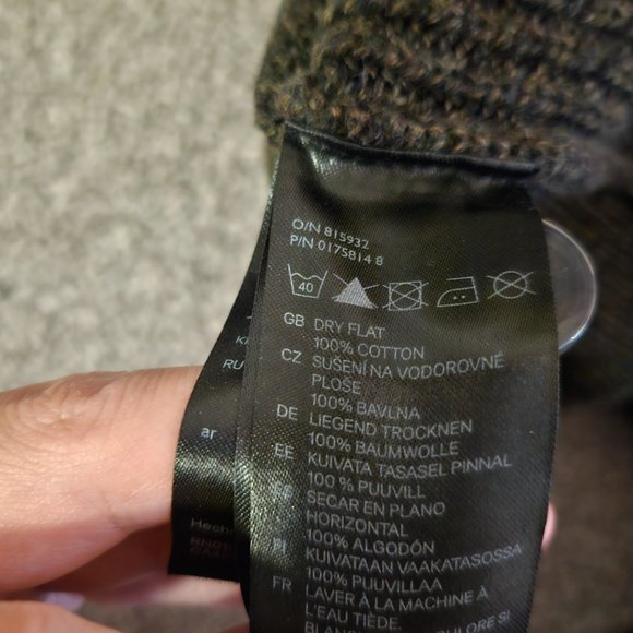 H&M Green Knit Collared Double Breasted Buttons Cardigan US Men M - Picture 2 of 9